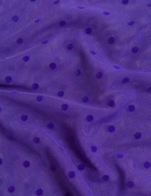 

Womens B by Boutique Gepunktetes Mesh-Langarmoberteil - Bright Purple, Bright Purple