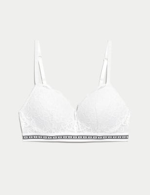 

Womens B by Boutique Cleo Lace Non Wired Push Up Bra - White, White