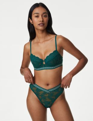 

Womens B by Boutique Cleo Lace Miami Knickers - Petrol Green, Petrol Green