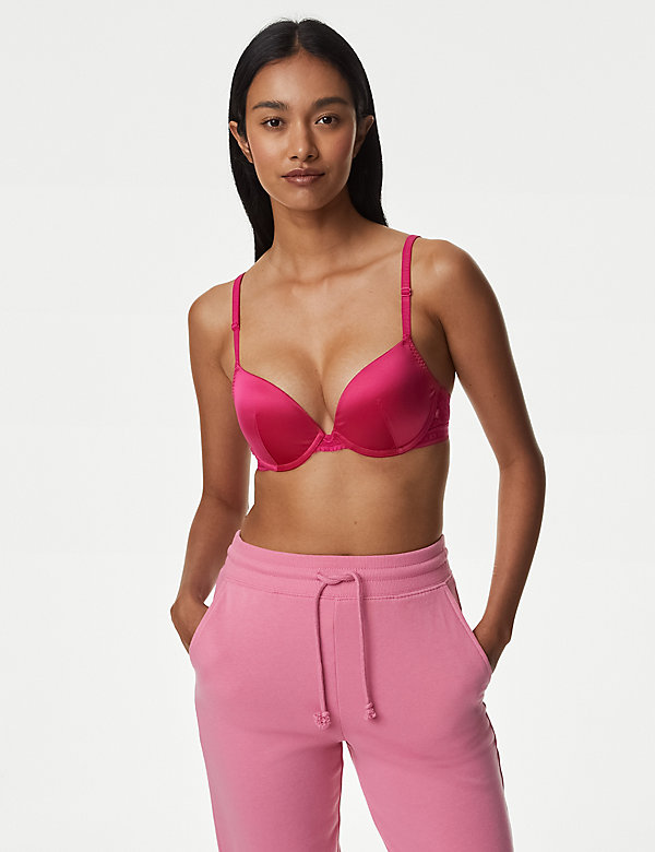 Ines Satin Wired Push-Up Bra A-E - CA