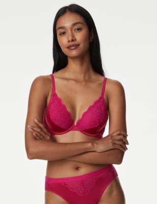 Ines Satin Wired Plunge Bra A-E