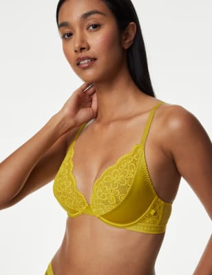

B by Boutique Sujetador escotado de satén Ines con aros para copa A-EWomens - Chartreuse, Chartreuse