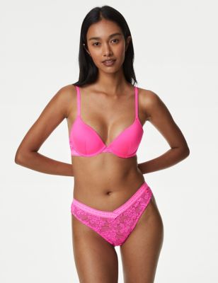

Womens B by Boutique Cleo Lace Miami Knickers - Neon Pink, Neon Pink