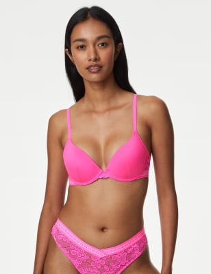 B By Boutique Women's Cleo Wired Plunge Bra A-E - 30B - Neon Pink, Neon Pink