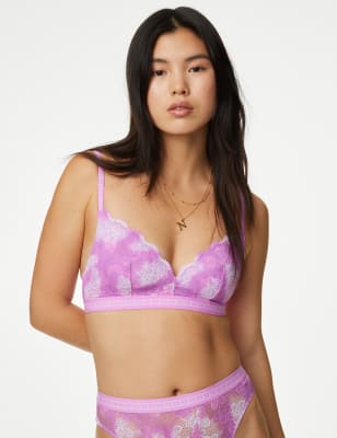 B By Boutique Women's Cleo Lace Non Wired Plunge Bra (A-E) - 30DD - Bright Mauve, Bright Mauve