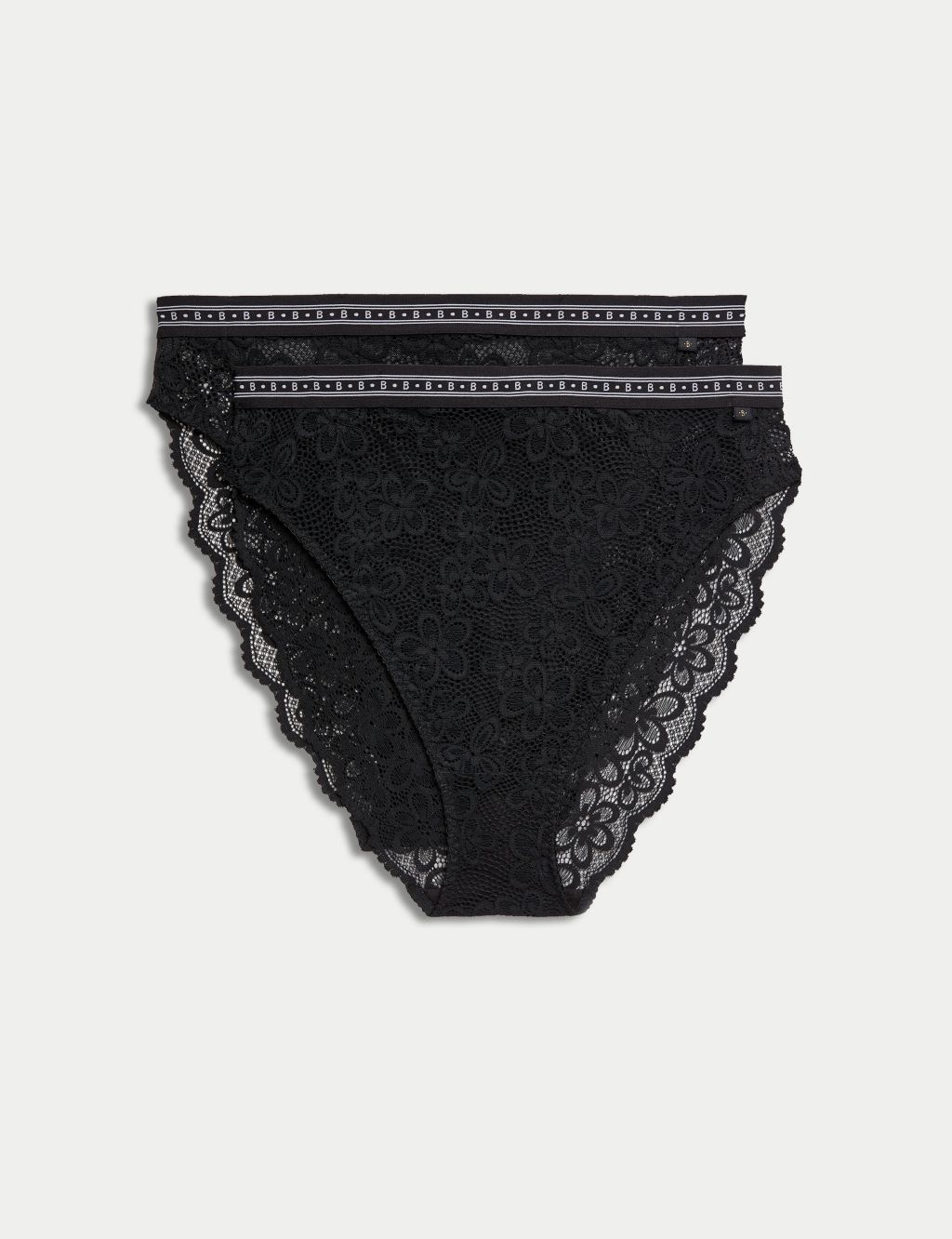 Pack of 2 microfibre knickers black with polka dots La Redoute