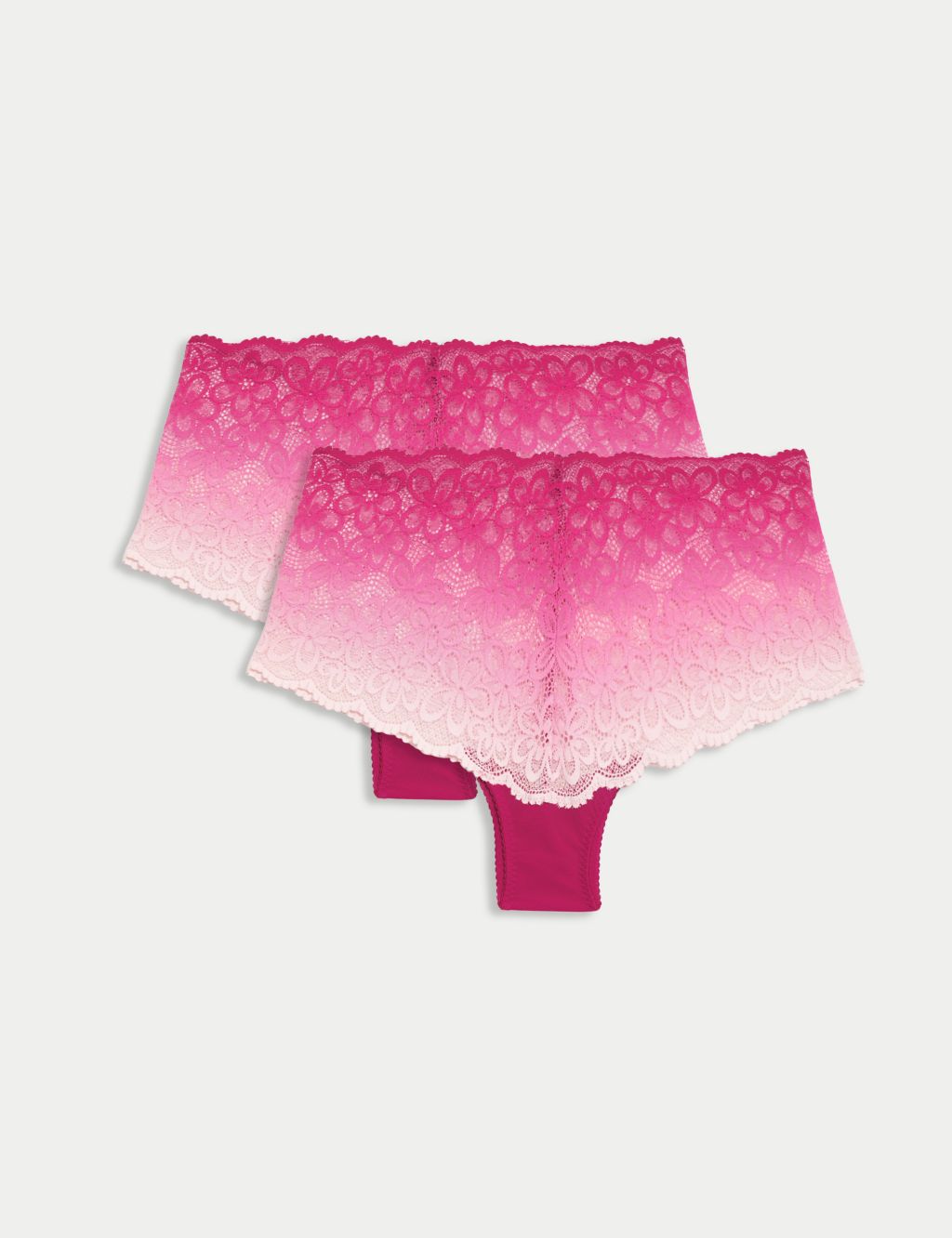 2pk Cleo Lace Ombre Low Rise Knicker Shorts