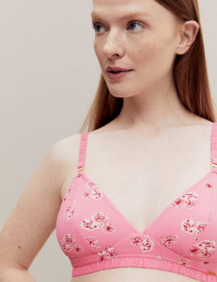 

Womens M&S X GHOST Floral Print Non Wired Bralette A-E - Pink Mix, Pink Mix