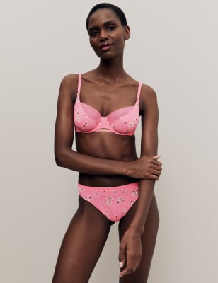 

Womens M&S X GHOST Floral Print Wired Full Cup Bra A-E - Pink Mix, Pink Mix