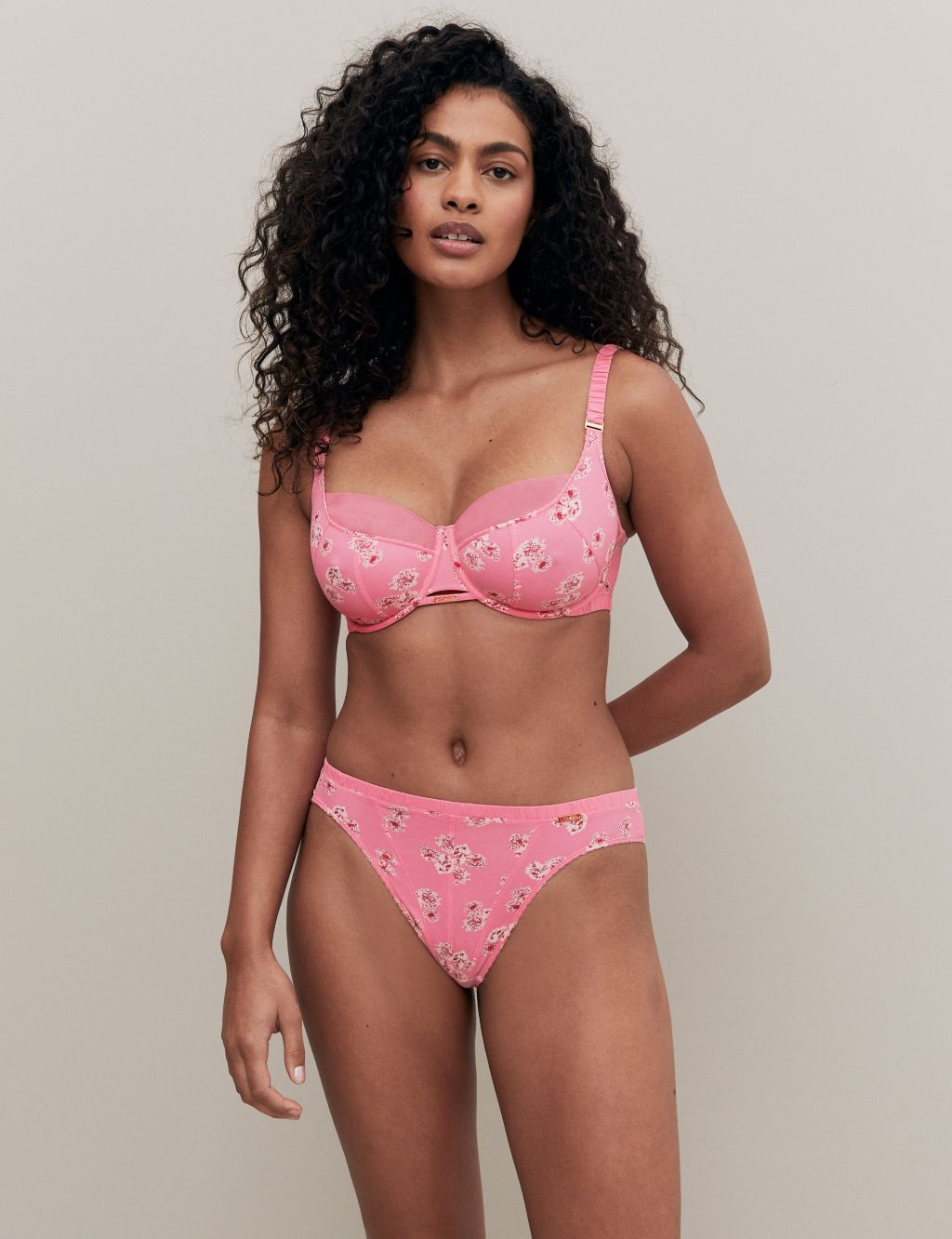 Floral Print Wired Full Cup Bra F-H image 1