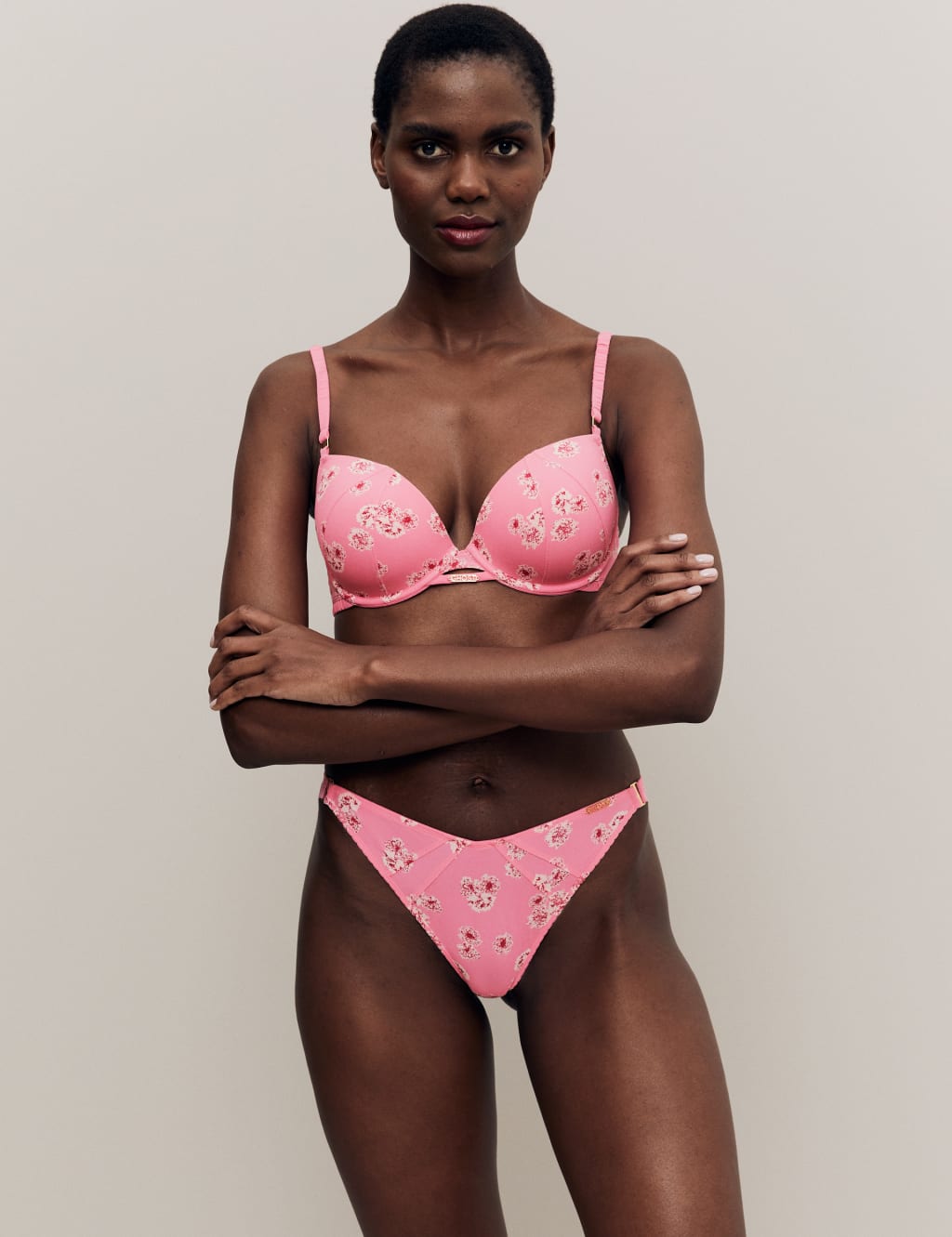 Floral Print Wired Balcony Bra A-E image 2