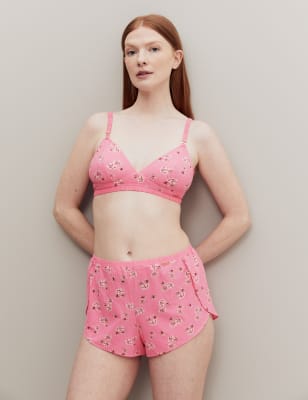 

Womens M&S X GHOST Hoch geschnittene Slips im französischen Stil mit Blumenmuster - Pink Mix, Pink Mix