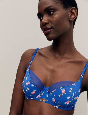 Smoothing Floral Print Full Cup Bra A-E