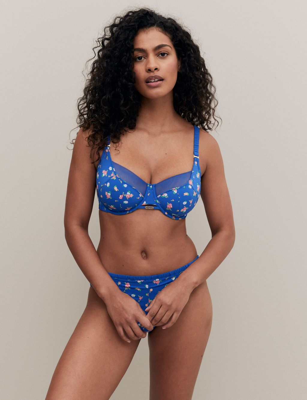 Floral Print Wired Full Cup Bra F-H image 2