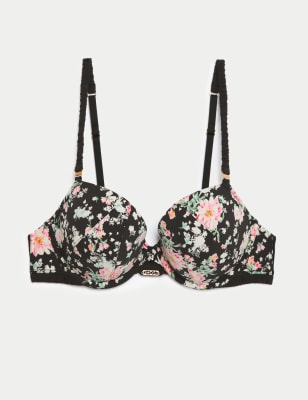 Zandra Floral Print Wired Balcony Bra A-E