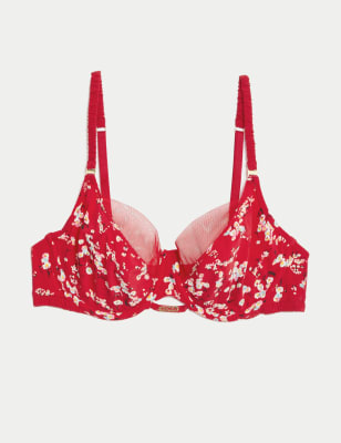 Tammy Floral Print Mesh Wired Full Cup Bra A-E