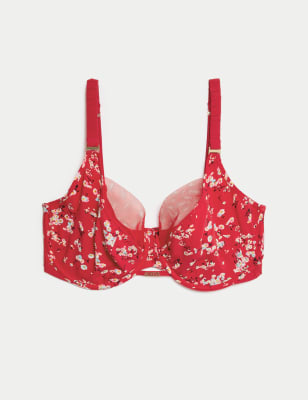 Tammy Floral Print Mesh Wired Full Cup Bra F-H