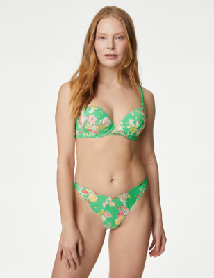 M&S X Ghost Women's Annie Print Miami Brazilian Knickers - 16 - Green Mix, Green Mix