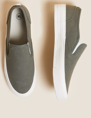 

Mens M&S Originals Canvas Slip-On Pumps - Khaki, Khaki