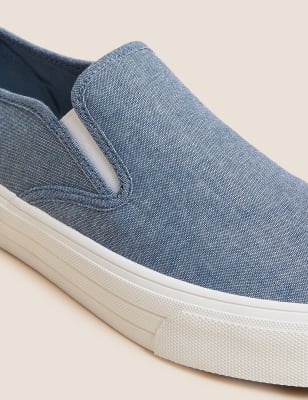 

M&S Originals Bailarinas de lona sin cordonesMens - Chambray, Chambray