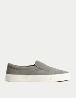 

Mens M&S Collection Suede Slip-On Pumps - Dark Grey, Dark Grey