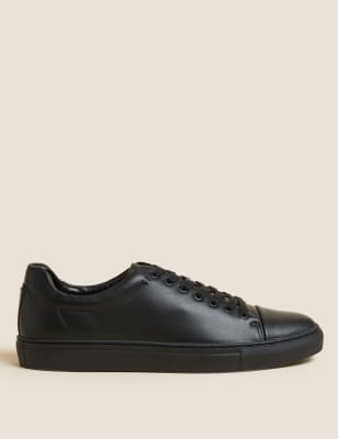 

Mens Autograph Leather Lace Up Trainers - Black/Black, Black/Black