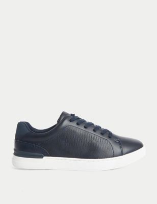 M&S Mens Lace-Up Trainers - 7 - Navy, Navy,Black/Black