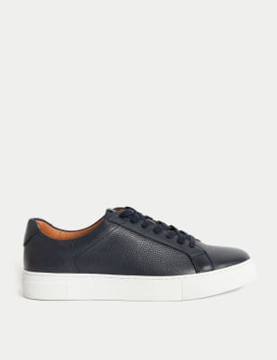 Leather Lace Up Trainers with Freshfeet™ - HK