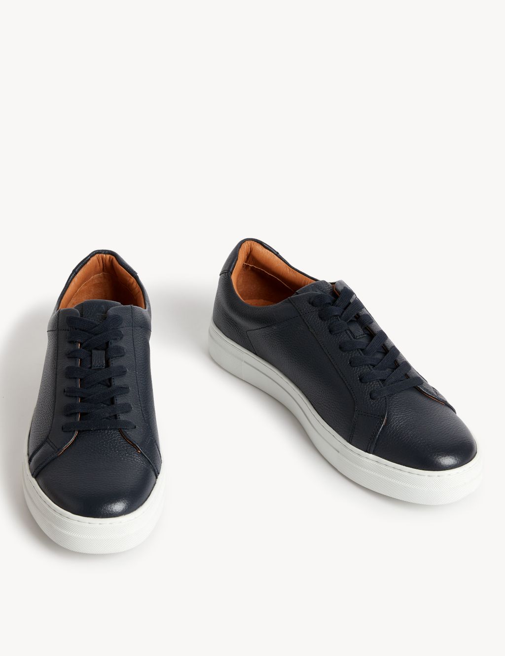 Leather Lace Up Trainers with Freshfeet™ image 2