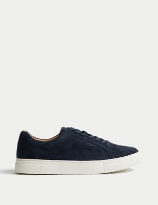 Autograph Mens Suede Lace Up Trainers with Freshfeettm - 6 - Navy, Navy,Caramel,Stone,Dark Charcoal