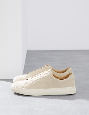 

Mens Autograph Suede Lace Up Trainers - Stone, Stone