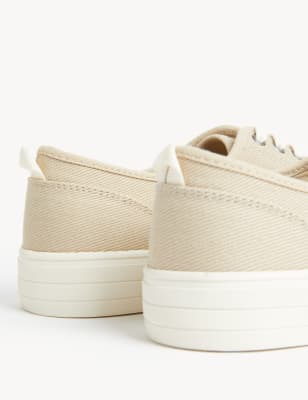 

Mens M&S Collection Canvas Lace Up Pumps - Ecru, Ecru