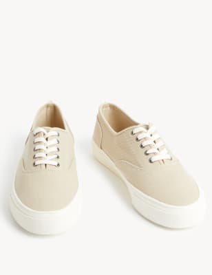 Canvas Lace Up Pumps