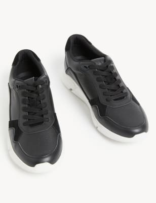 Leather Lace Up Trainers