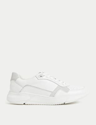 

Mens Autograph Leder-Turnschuhe zum Schnüren - White, White