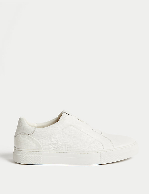 Leather Slip-On Trainers with Freshfeet™ - PT