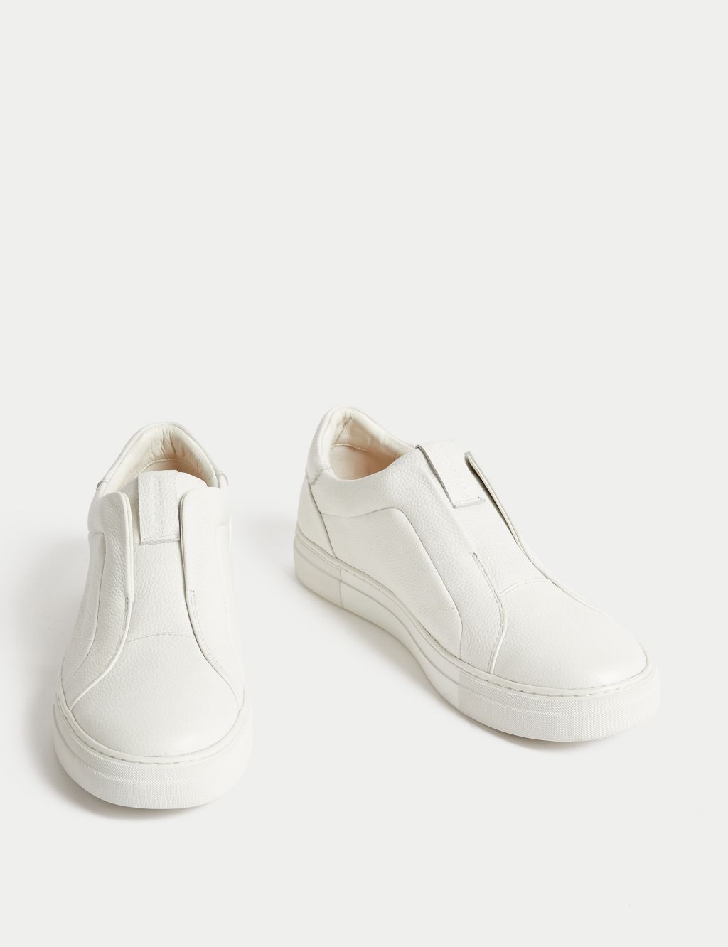 Leather Slip-On Cupsole Trainers image 2