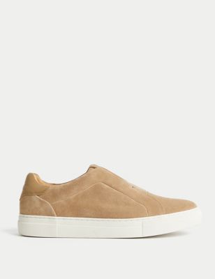 

Mens Autograph Suede Slip On Suede Trainers with Freshfeet™ - Neutral, Neutral