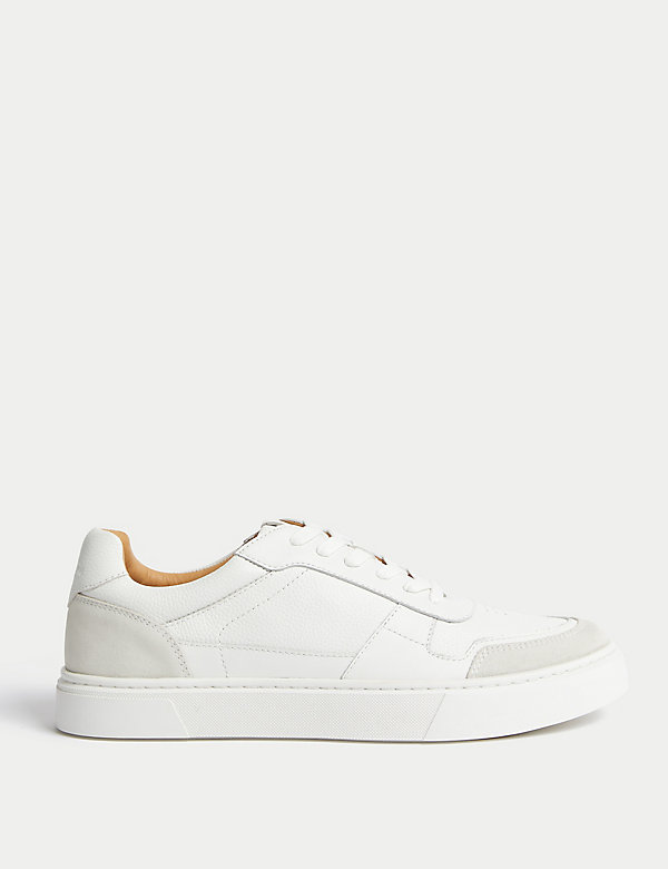 Leather Lace Up Trainers with Freshfeet™ - CH