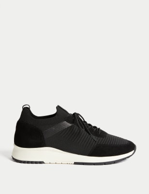 

Autograph Zapatillas deportivas de punto con cordones con Freshfeet™Mens - Black, Black