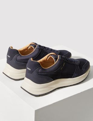Autograph Mens Suede Lace Up Trainers with Freshfeet - 7 - Navy, Navy,Dark Grey