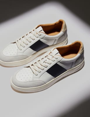 Leather Lace Up Trainers with Freshfeet™