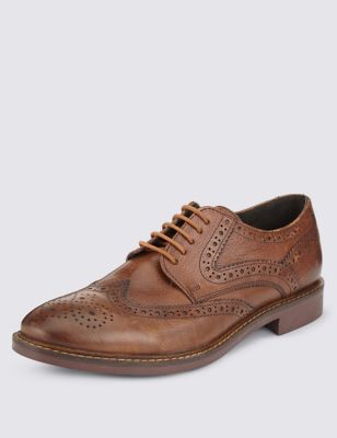 Extra Wide Fit Leather Brogue Shoes | M&S Collection | M&S