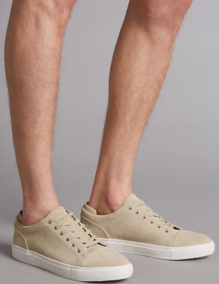 autograph leather lace up trainers