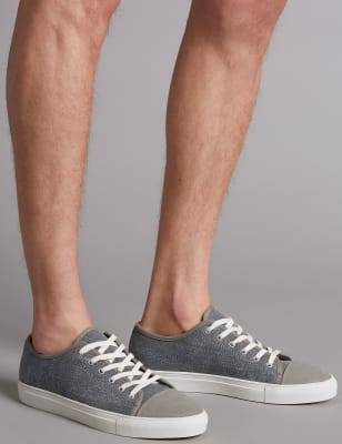 autograph leather lace up trainers