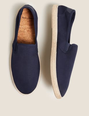 

Mens M&S Collection Slip-On-Espadrilles aus Canvas - Navy, Navy