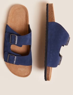 

Mens M&S Collection Suede Slip-On Sandals - Navy, Navy