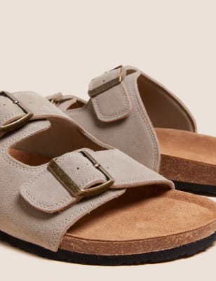 Suede slip on sandals new arrivals