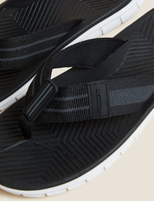 

Mens M&S Collection Tred Sole Flip Flops - Black Mix, Black Mix