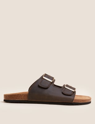 

Mens M&S Collection Leather Sandals - Chocolate, Chocolate